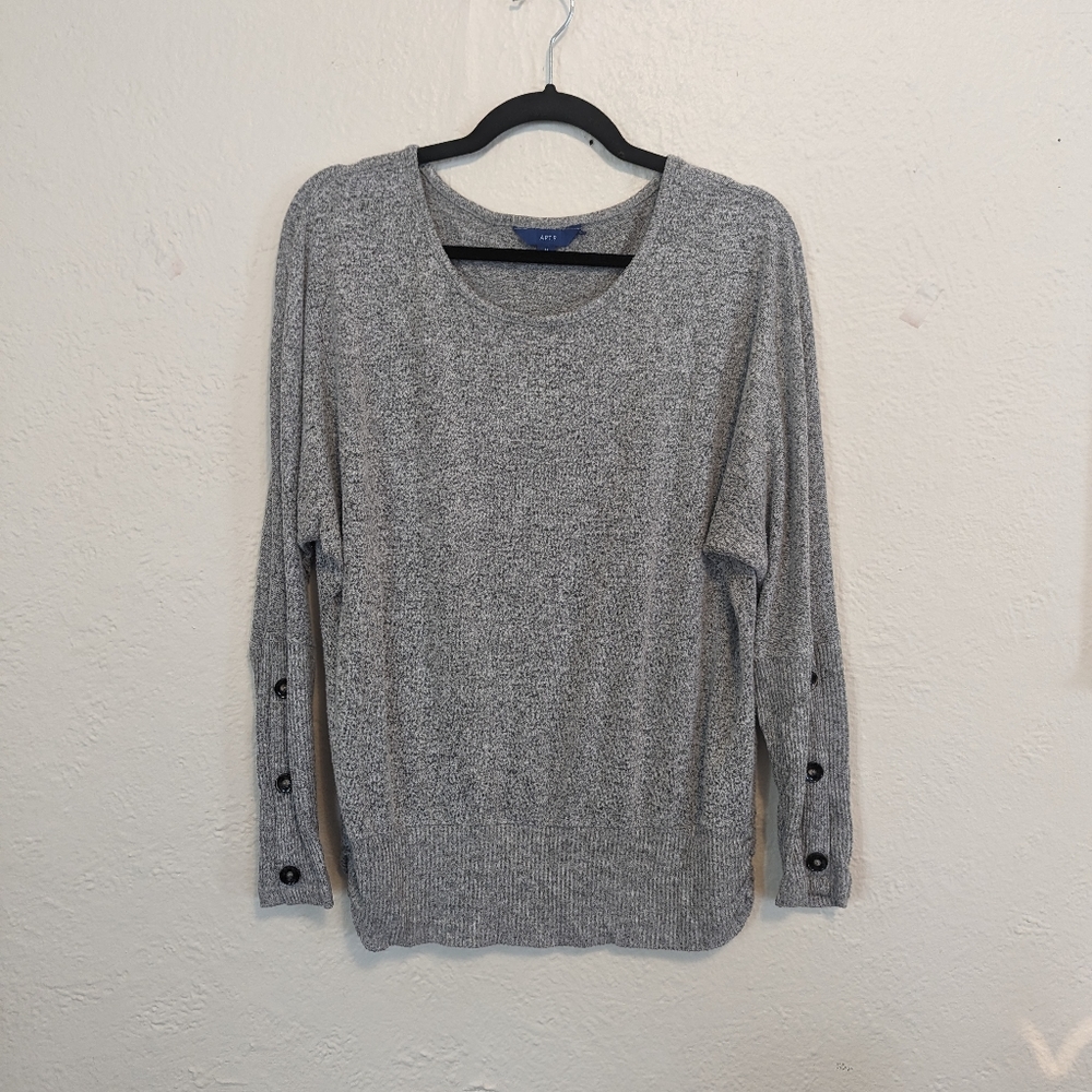 Grey loose-fitted long-sleeve sweater/tunic
